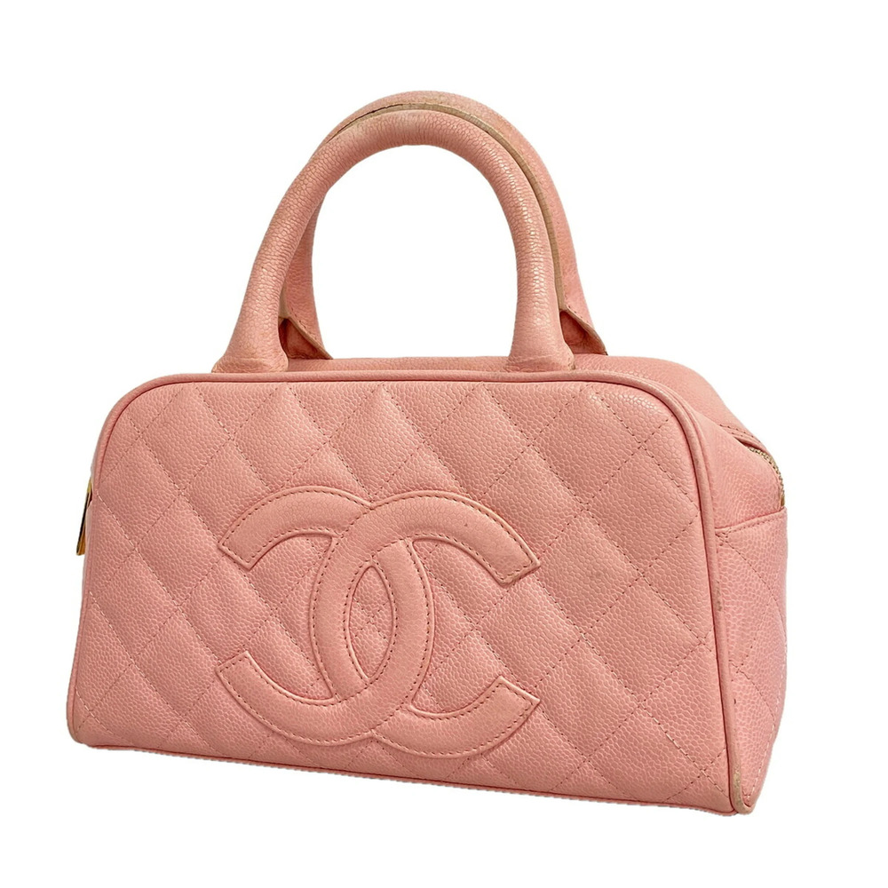 Chanel Matelassé handbag, caviar leather, pink, women's.